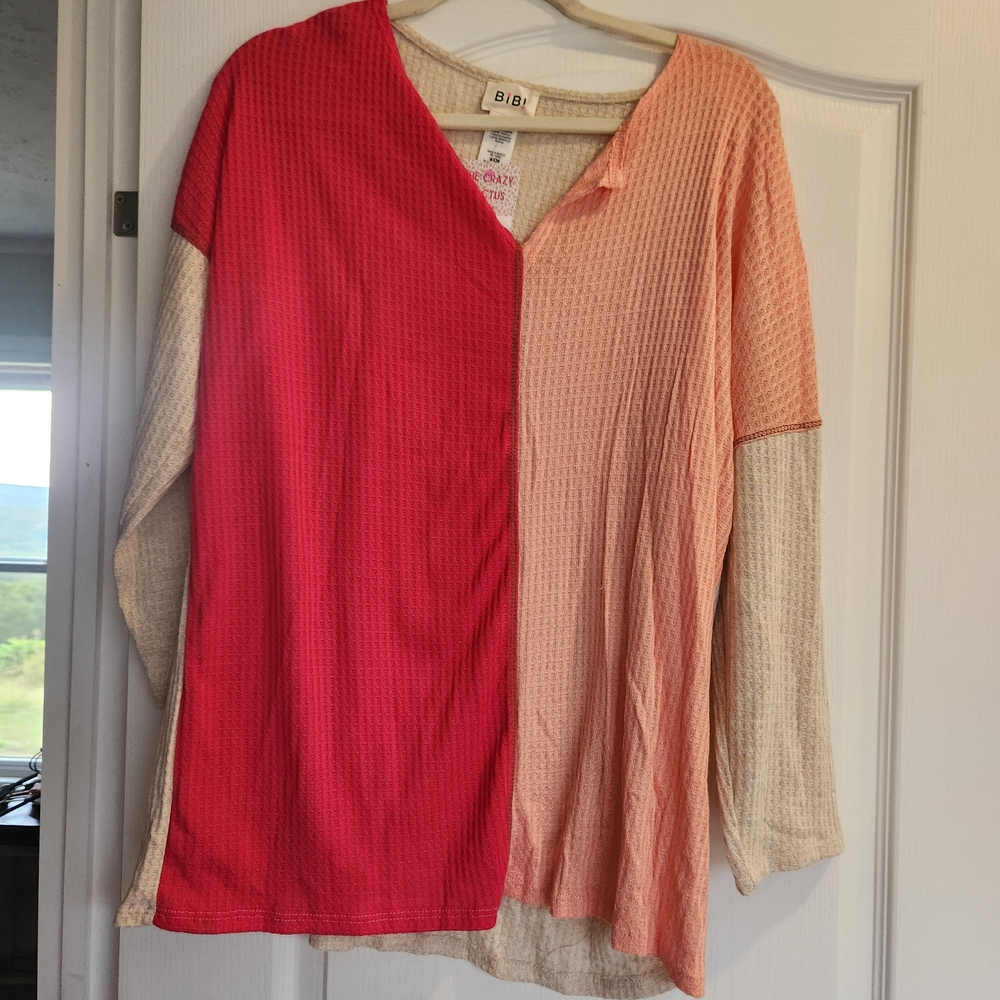 BiBi  Colorblock Blouse Size M BNWT